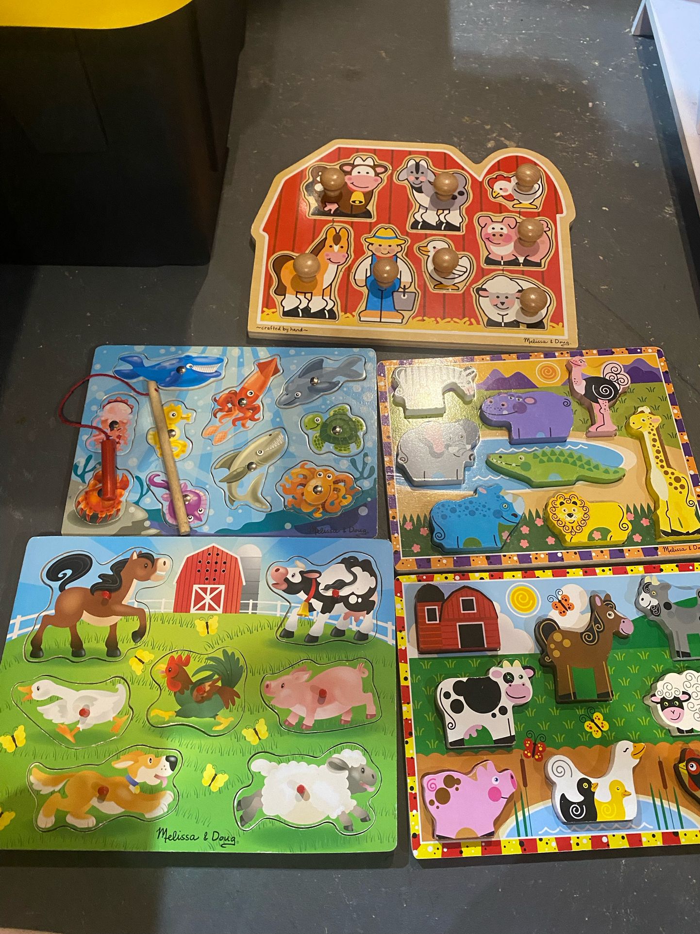 5 Melissa & Doug Wooden Animal Puzzles