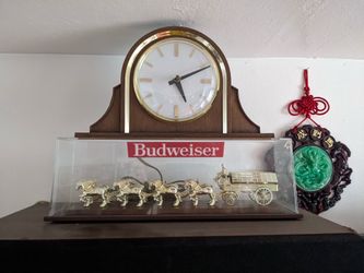 Budweiser bar sign light & clock
