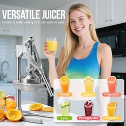 Sopito Heavy-Duty Effortless Orange Juicer Squeezer Safety Countertop Stainless Steel Hand Press Juicer for Citrus Lemon Lime Grapefruit, Easy to Clea