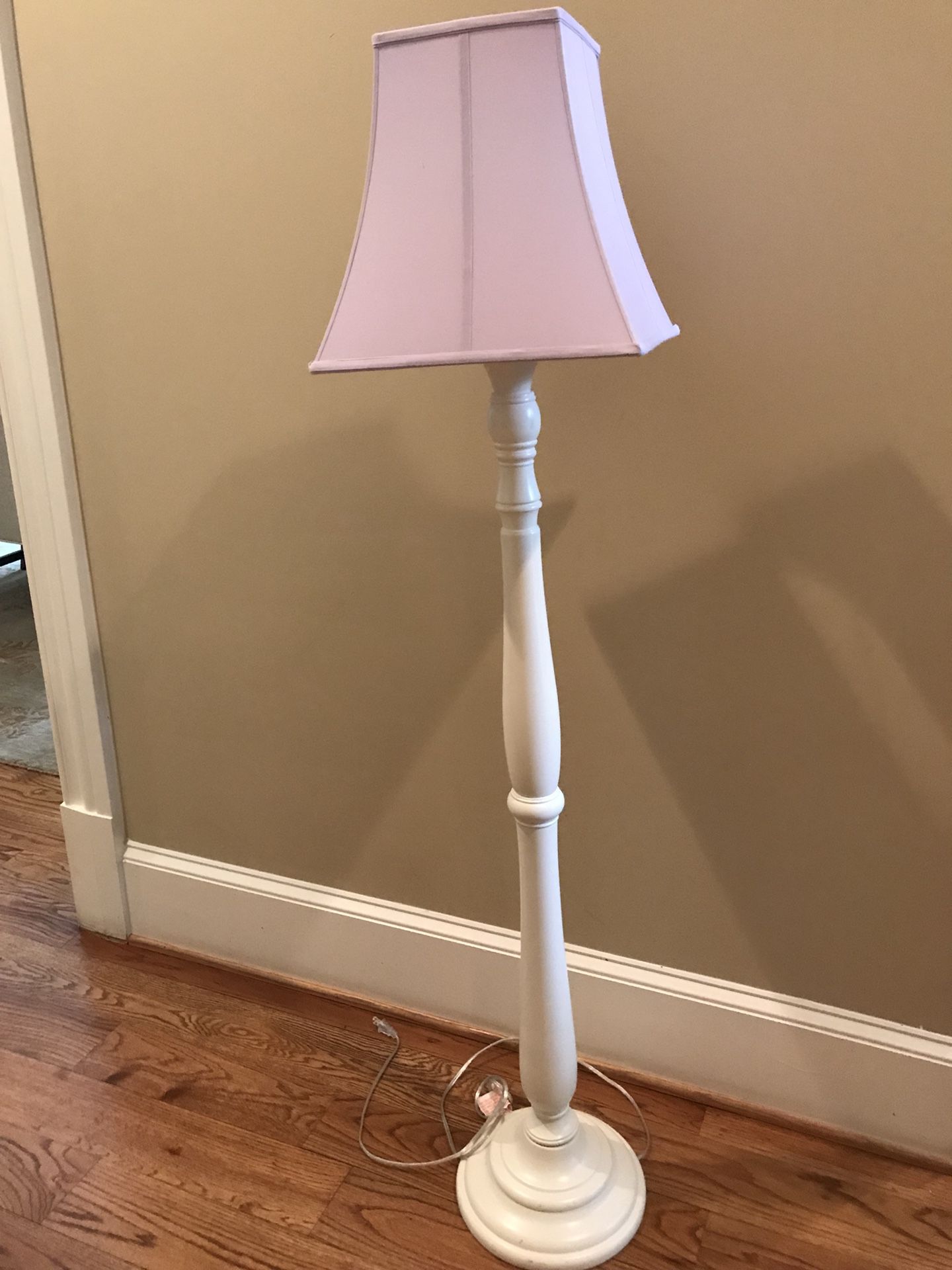 Pottery barn kids floor lamp - white base with lavender shade