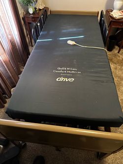 Hospital Bed> comes with Mattress +Side Rails