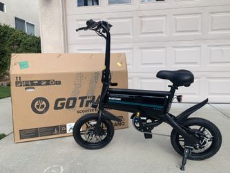 Gotrax Nano 14" Electric Bike, Max Range 25Miles(Pedal-Assist)&Max Speed 15.5Mph, 350W Folding E-Bike Removable Battery, Adjustable Seat & Dual M