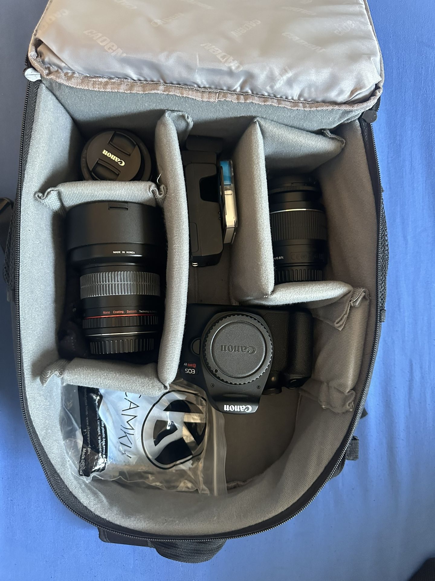 Canon Rebel T7 With 3 Lenses And Accessories