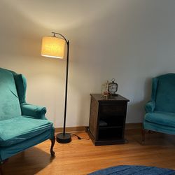 Two matching high back chairs 