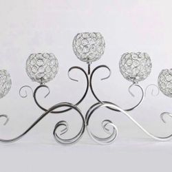 Modern 5 Arms Candle Holder Decor Comes with 5 Battery operated candles