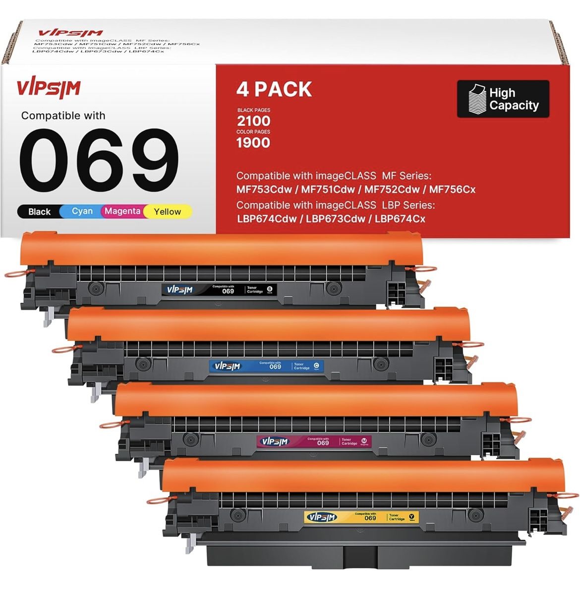 069 Toner: Compatible for Canon MF753cdw Toner Cartridges Replacement for Canon 069 069H Toner Cartridge Set for Canon Color ImageCLASS Mf753cdw MF751