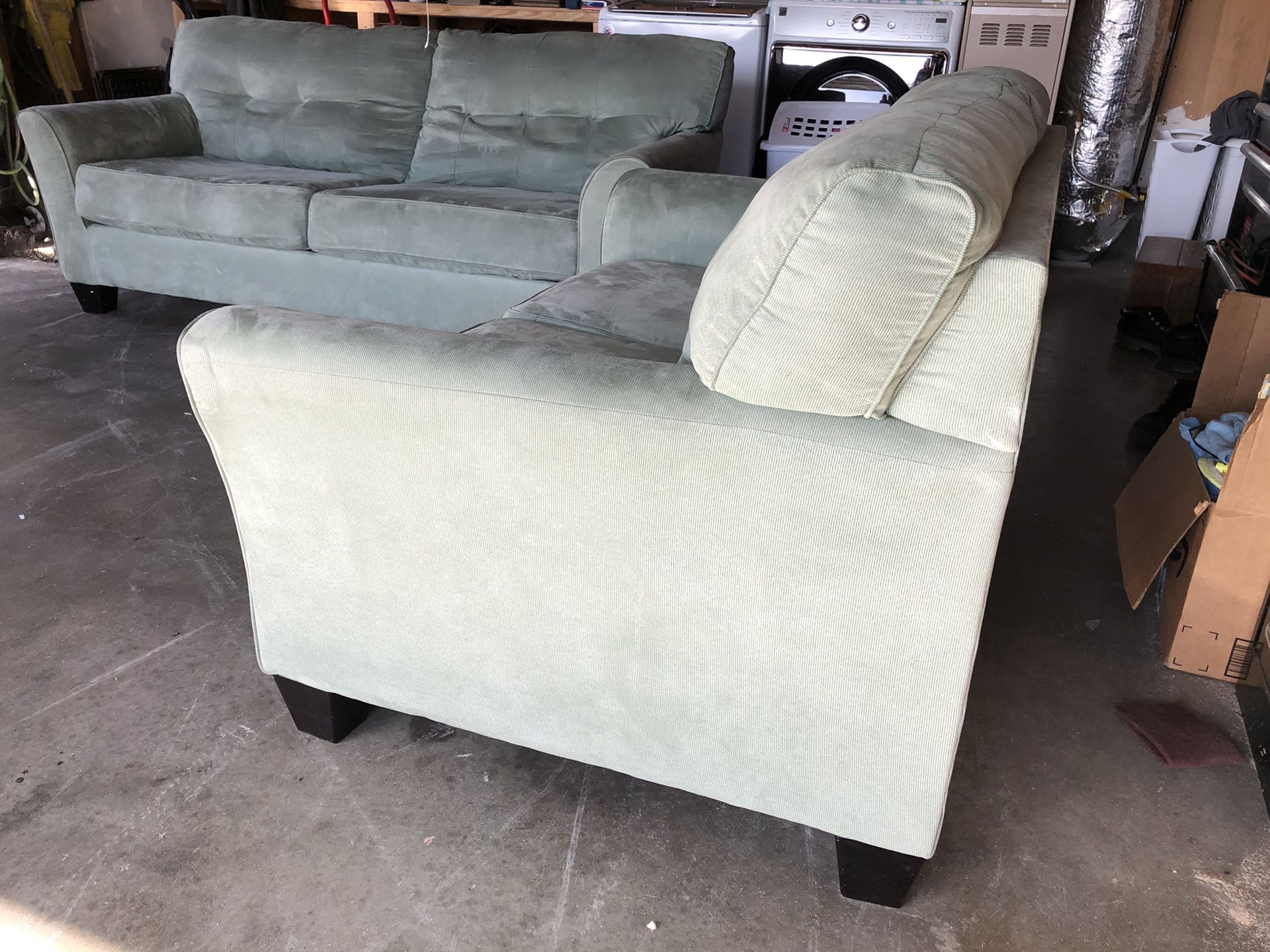 Gorgeous seafoam colored couch & loveseat