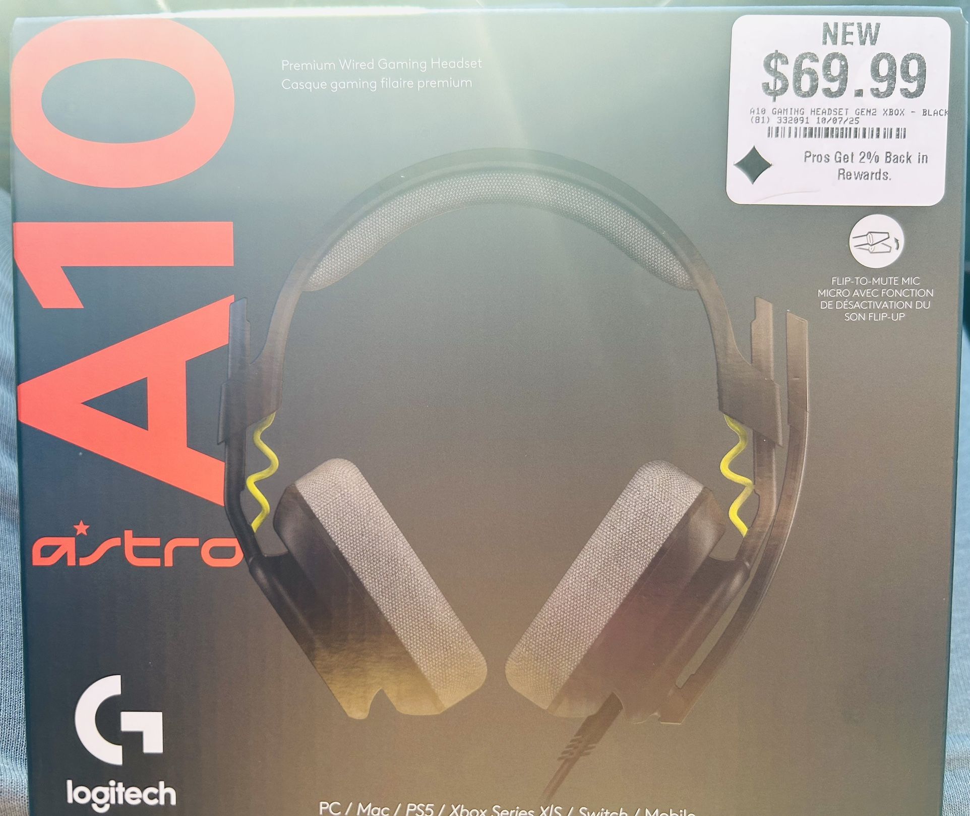 Astro A10 Wired Headset.