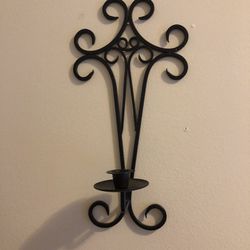 Metal candle stick holder hanging black