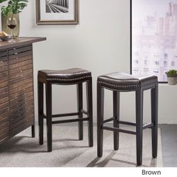 Brand New Christopher Knight Home Avondale Backless Bar Stools,12"D x 18.13"W x 30"H, 2-Pcs Set, Brown130