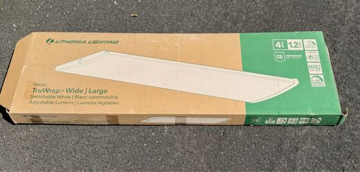 4 Feet, Hard Wired.  Lithonia Lighting TruWrap Wide LED Light Fixture