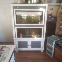 Homemade Fish Tank Stand Very Steady Beautiful Holds Two 40 Gallon Tanks.