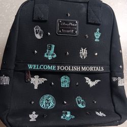 🕯️ Disney Loungefly Haunted Mansion “Welcome Foolish Mortals” Mini Backpack