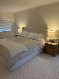 Crate & Barrel Anneli King Bed in Ivory