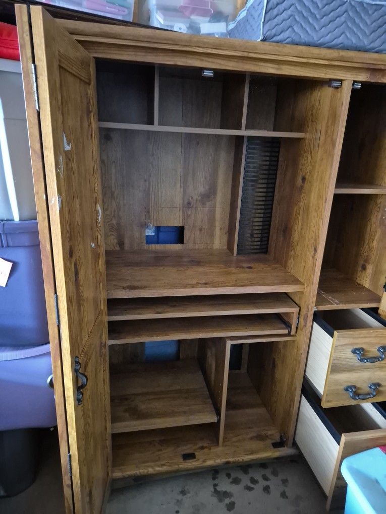Computer Desk And Cabinet