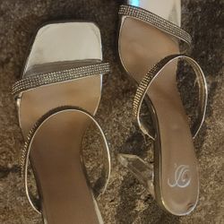 Silver Rhinestone Heels