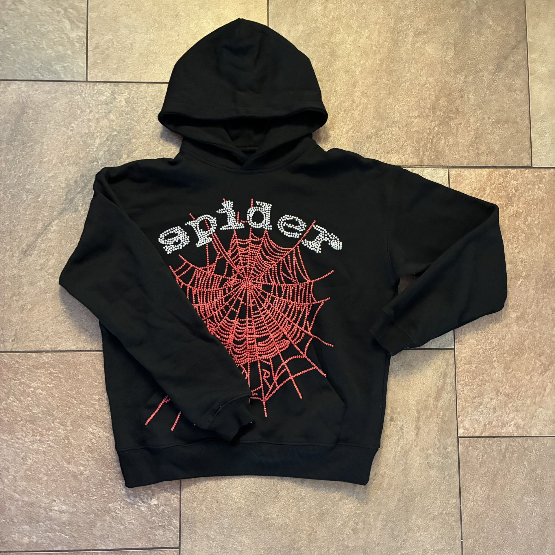 Sp5der OG Rhinestone hoodie Black 