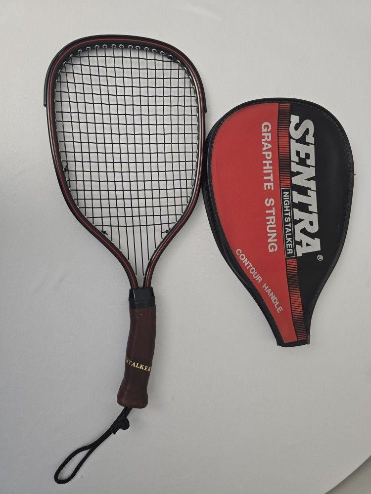 Sentra Nightstalker Racquetball Racquet W/Cover Curved Handle Racket Tennis