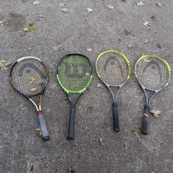 4 Used Tennis Rackets