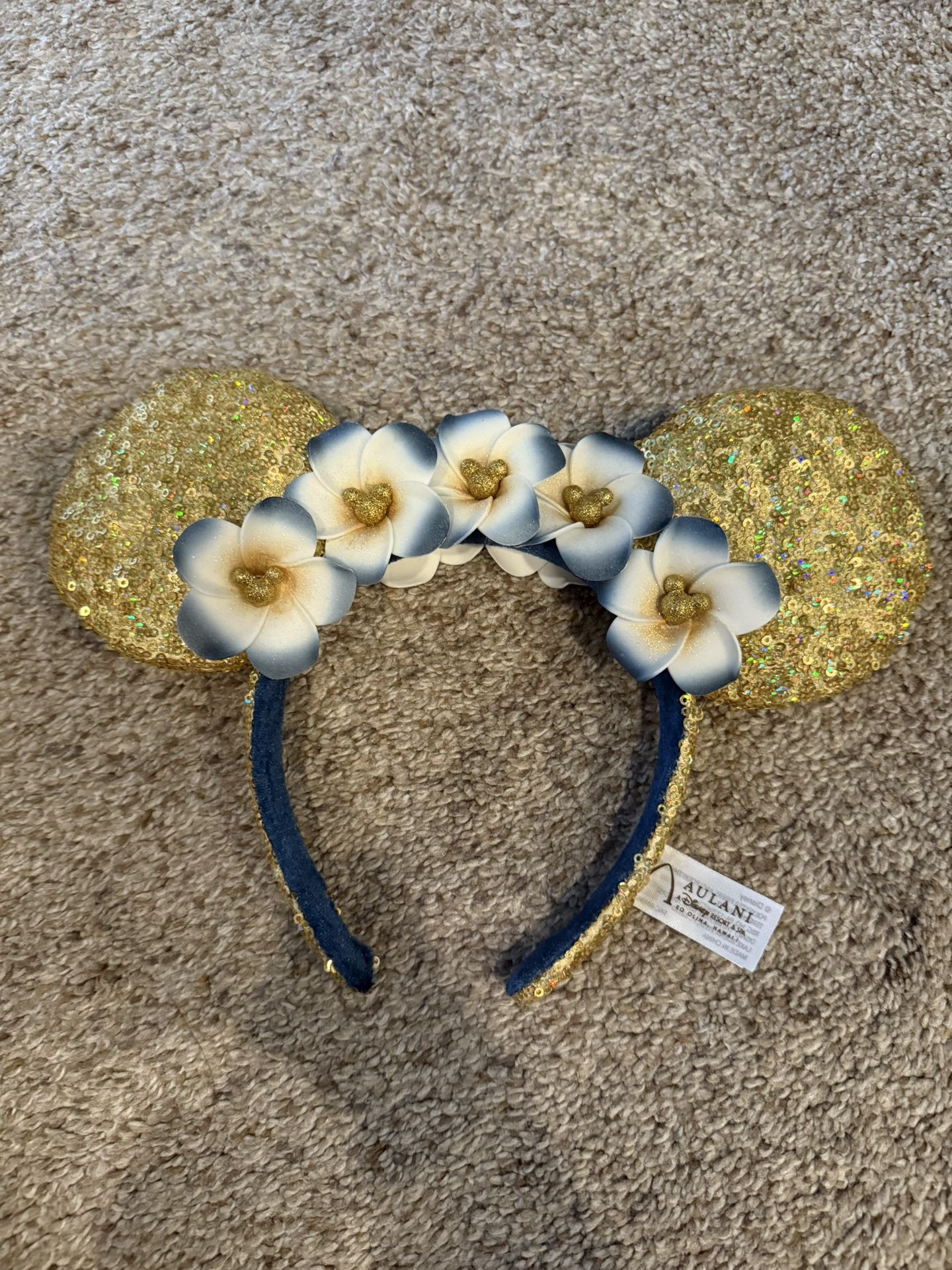 Aulani Disney Gold Plumeria Ears