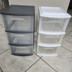 2- Three  Drawer Storage Containers  By Sterlite