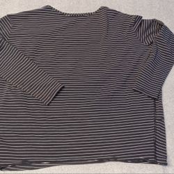 Women's Lululemon Size Large Striped Thin Long Sleeve Shirt Black White