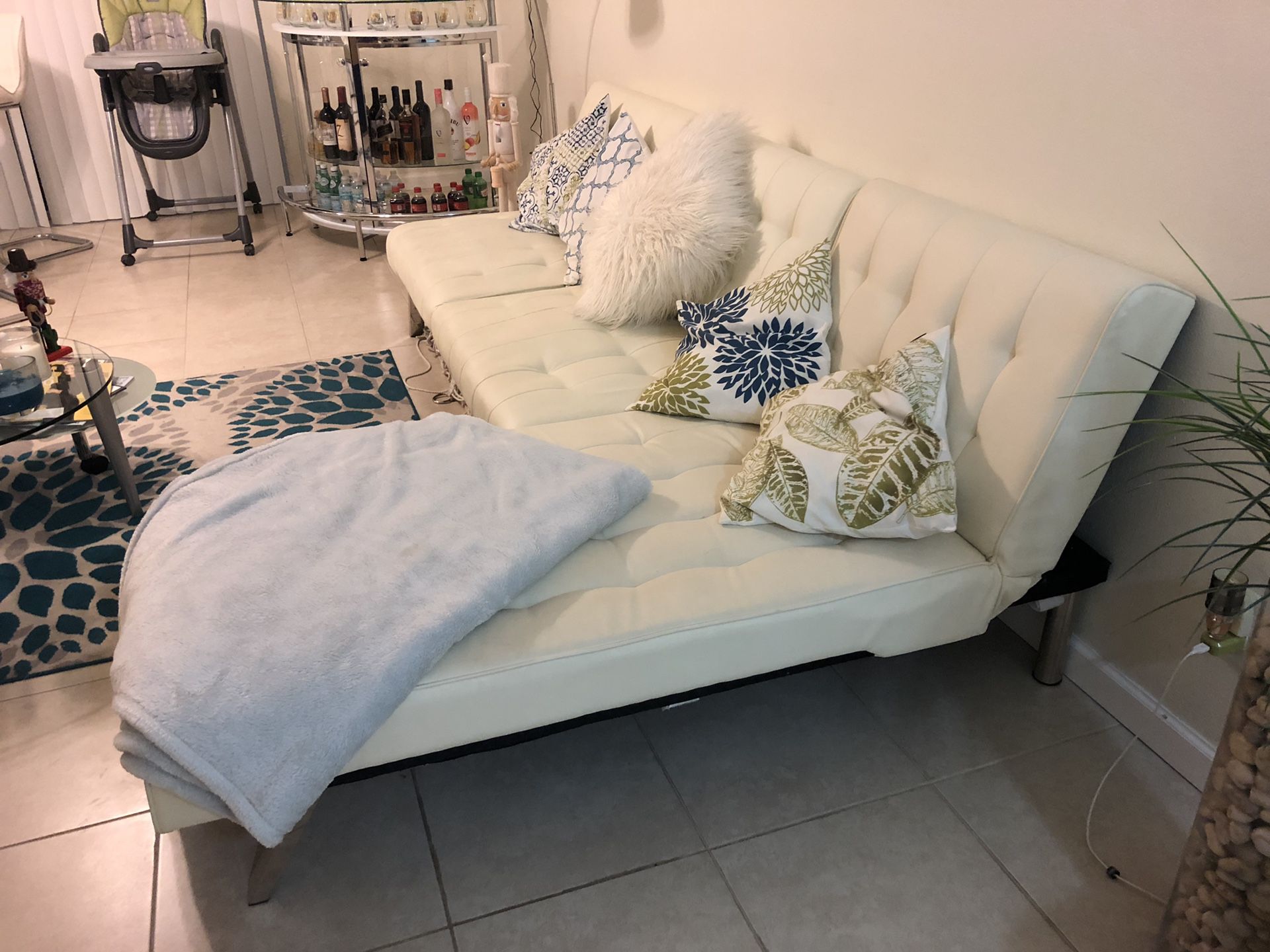 White sectional sofa bed
