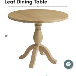 Jozy Drop-Leaf Round Dining Table – Solid Wood