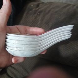 6 porcelain hand painted spoons