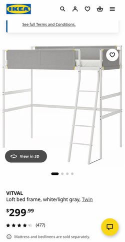 Loft bed frame — twin