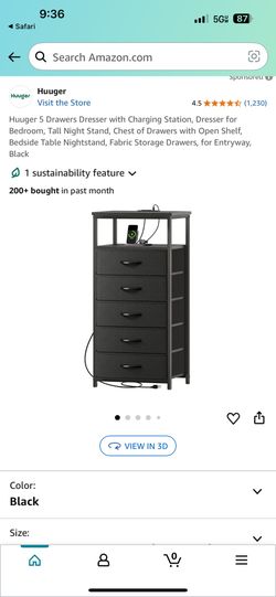 Black Dresser With Electrical Outlet 