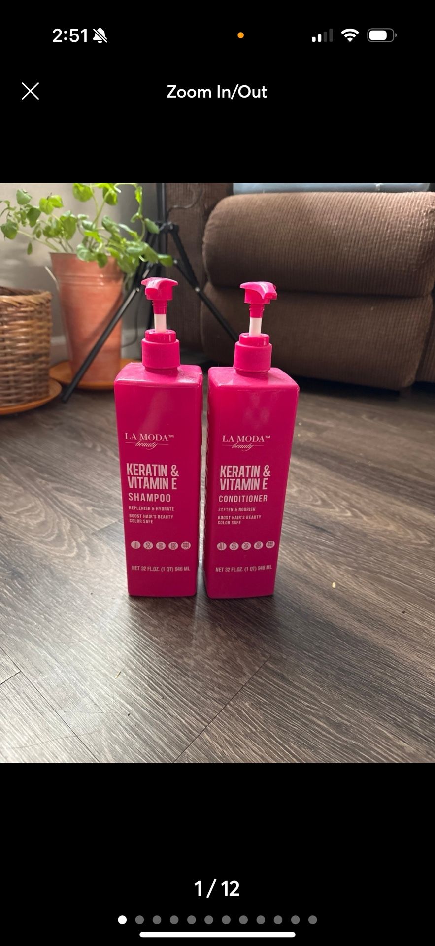 La Moda Beauty Keratin & Vitamin E Replenishing Shampoo & Conditioner set lot