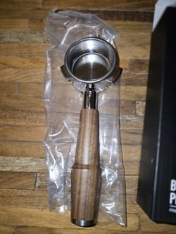 KNODOS 54mm Bottomless Portafilter V2 with Upgraded American Walnut Handle - Compatible with Breville Barista Express, Pro, Touch, Bambino, Plus, Infu