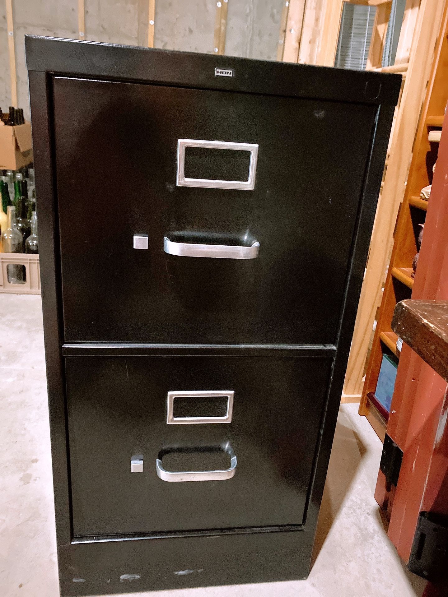 Filing cabinet Two drawers in black