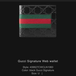 Gucci Black Guccissima Leather Web Bi-Fold Wallet