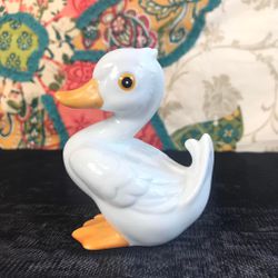 Vintage Homco White Porcelain Duck Duckling Figurine Signed 3.25” Statue Bird