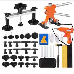 VEVOR 56 PCS Dent Removal Kit Paintless Car Dent Puller Kit with Golden Lifter Bridge Puller Tabs Hot for Auto Dents=Z2-930