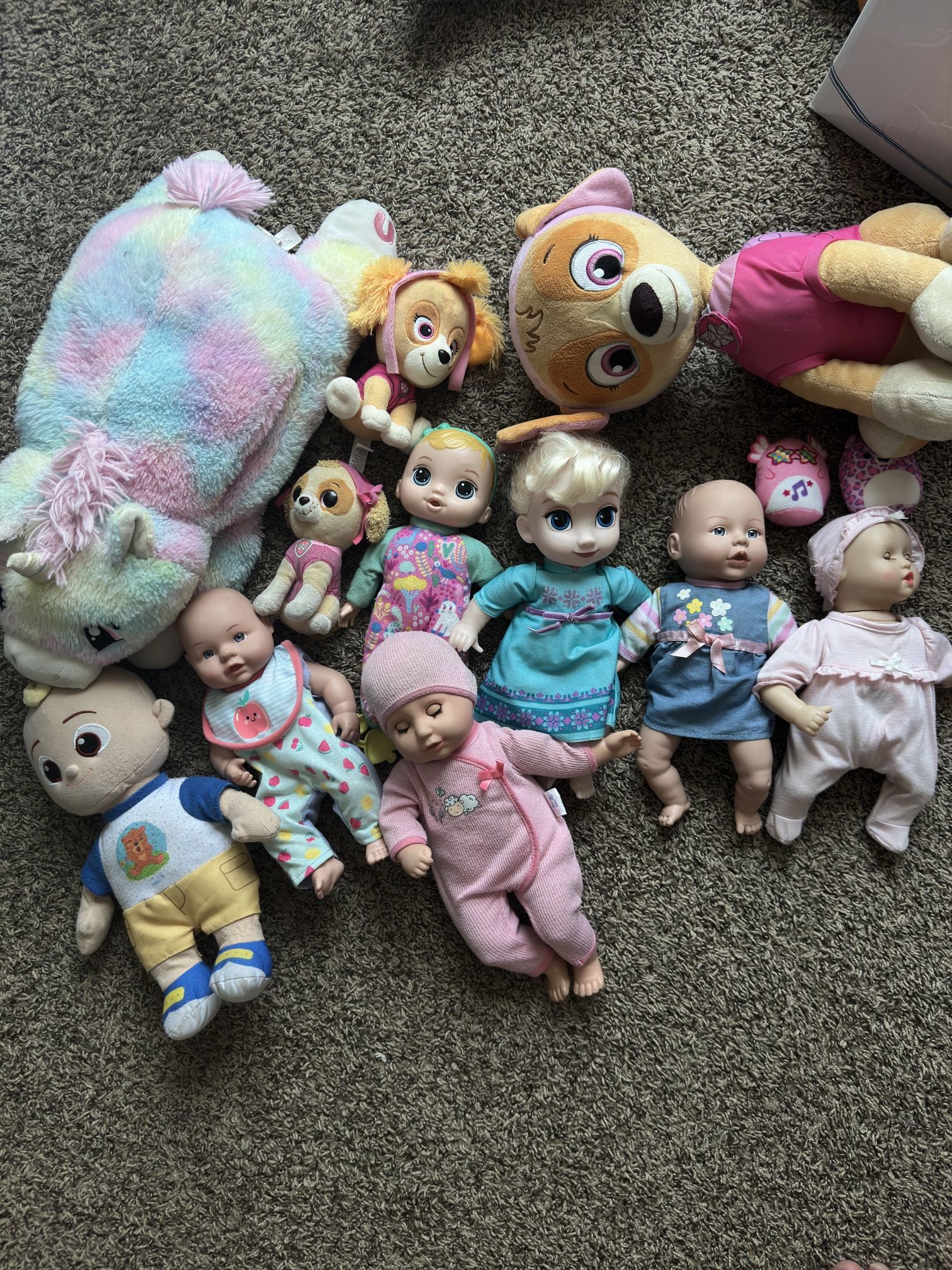 Assorted Plush Toys and Dolls