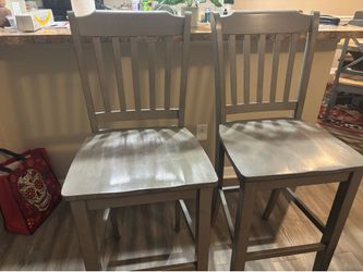Hard wood gray bar stools