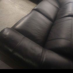 SECTIONAL GENUINE LEATHER RECLINER ELECTRIC ⚡ BLACK COLOR.. DELIVERY SERVICE AVAILABLE 💥🚚💥