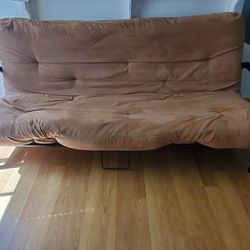 Futon w/Black Adjustablr Frame, 6" Light Brown Mattress
