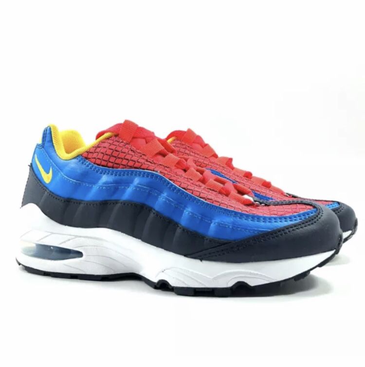 Nike Air Max 95 Now Big Kids AV2289-600 Crimson Blue Athletic Shoes Size 5Y