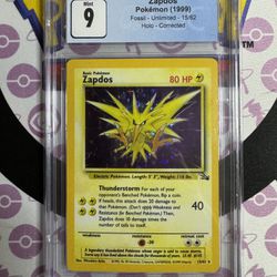 Zapdos Fossil Unlimited CGC 9