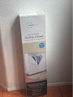 Extra wide clothes closet