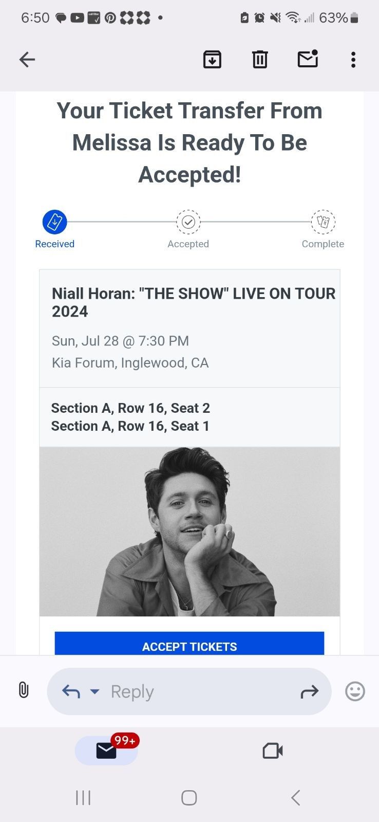 July 28th 2 TICKETS FOR Neal Horan