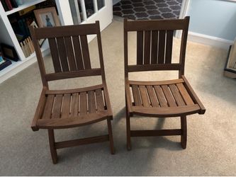 Pair Teak Child’s Chairs (2)