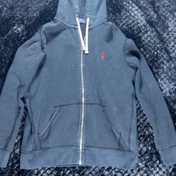 Polo Ralph Lauren Full Zip Hoodie Men’s Large Black Red Pony Classic Sweatshirt