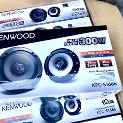 Kenwood 6.5 Car Audio Speakers New 