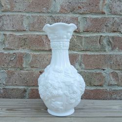 Vintage Imperial Glass-Ohio Loganberry Milk Glass Flower Vase