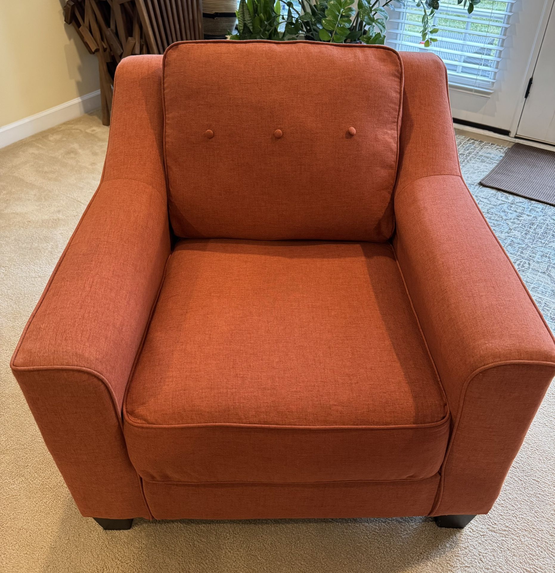 Upholstered Burnt Orange Accent Chair